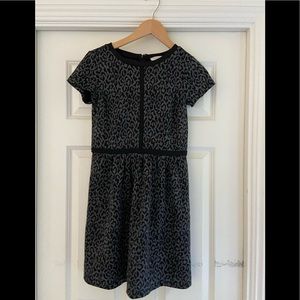 Ann Taylor Loft black and gray leopard print dress